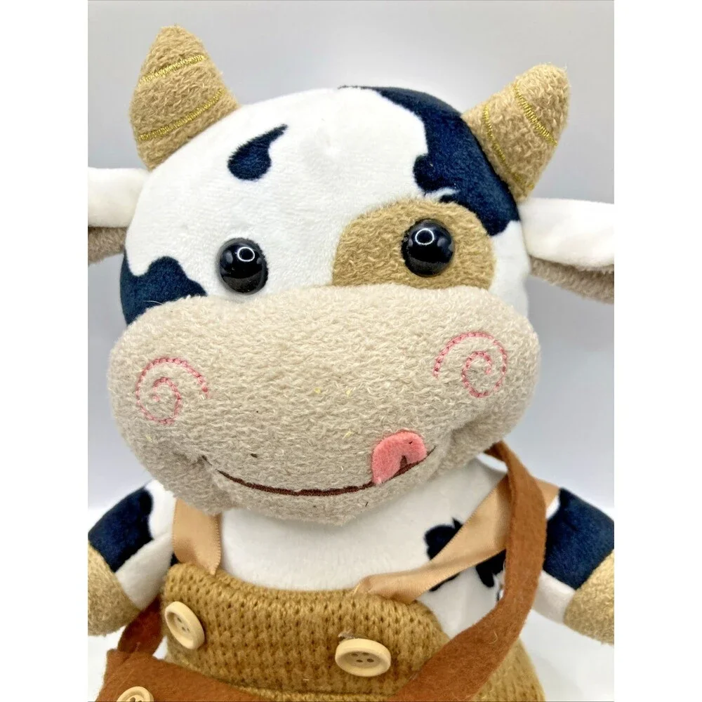 Simulation Cattle Animals Plush Toys Cartoon Milk Cow Plush Doll Cross Body Bag
